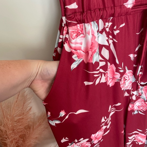 Red Floral Jumpsuit - Picture 5 of 5